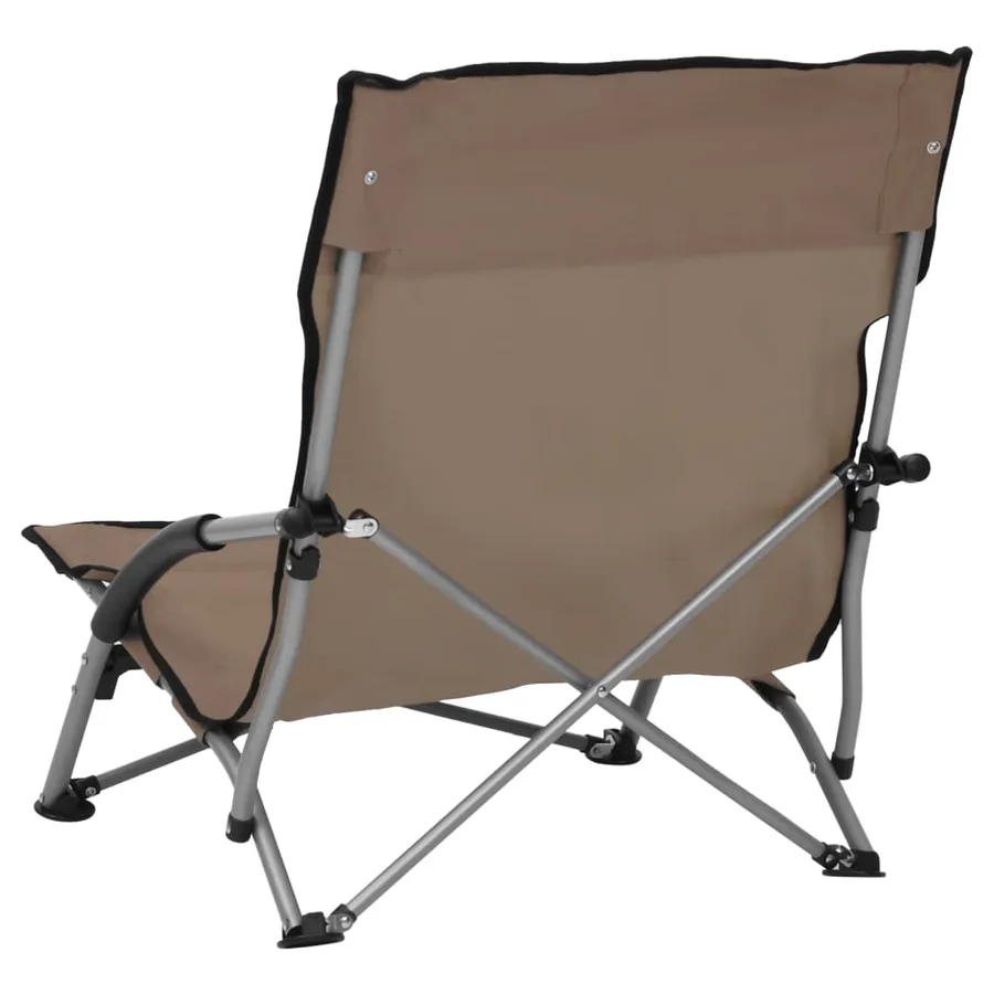 Chaises de plage pliables lot de 2 Taupe Tissu - 5