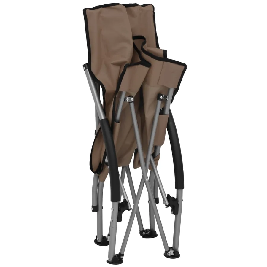 Chaises de plage pliables lot de 2 Taupe Tissu - 6
