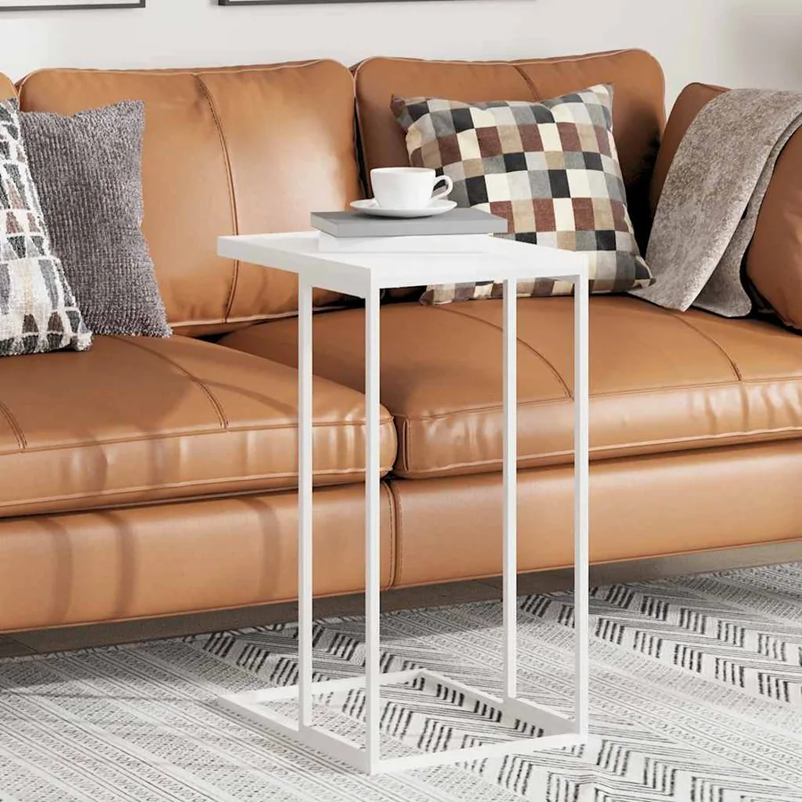 Table d'appoint Blanc 40x30x59 cm Bois d'ingénierie
