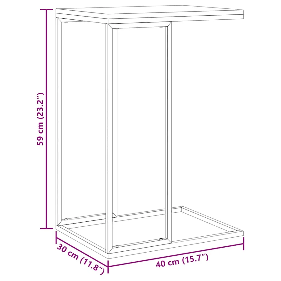 Table d'appoint Blanc 40x30x59 cm Bois d'ingénierie - 8