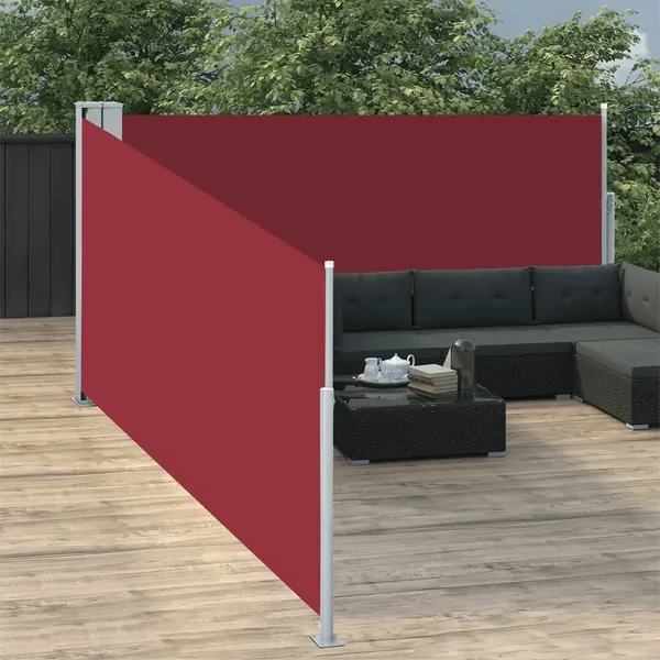 Auvent latéral rétractable Rouge 100 x 1000 cm
