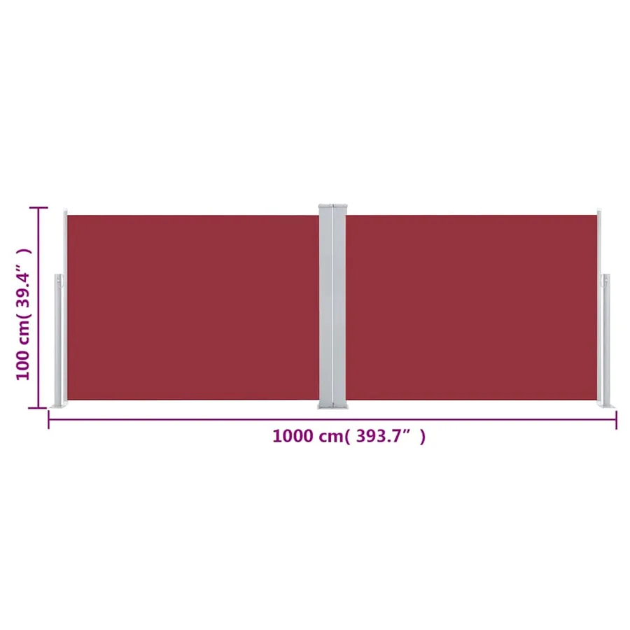Auvent latéral rétractable Rouge 100 x 1000 cm - 12