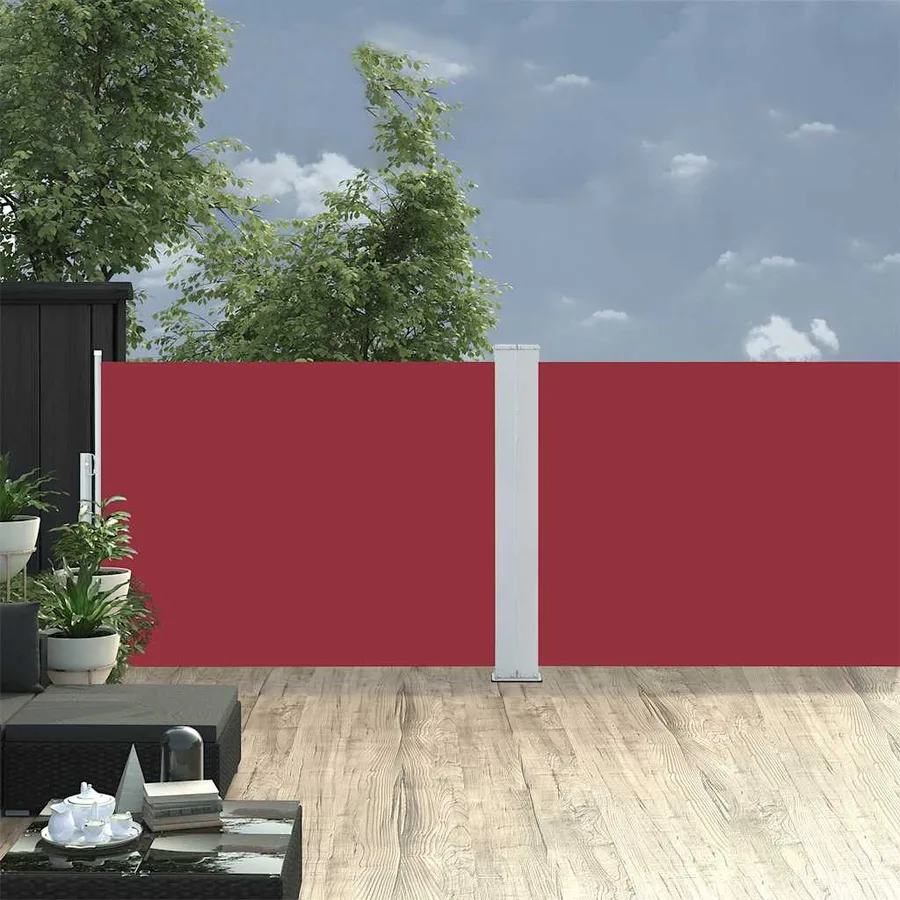 Auvent latéral rétractable Rouge 100 x 1000 cm - 3