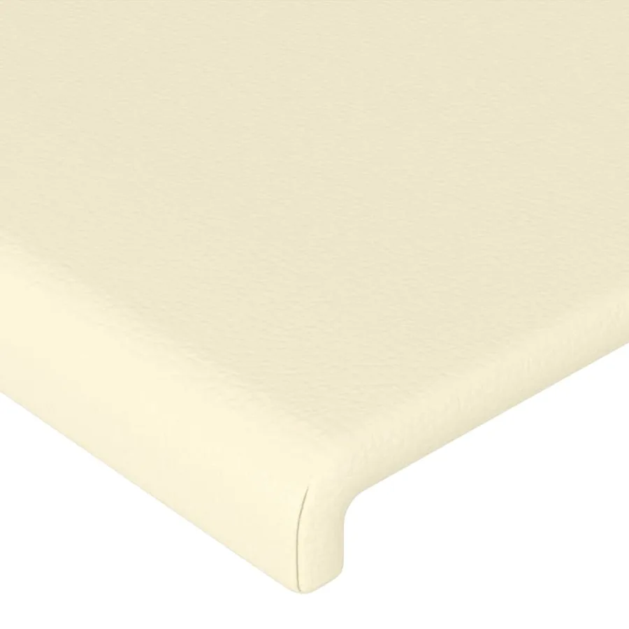 Tête de lit à LED Crème 203x16x118/128 cm Similicuir - 5