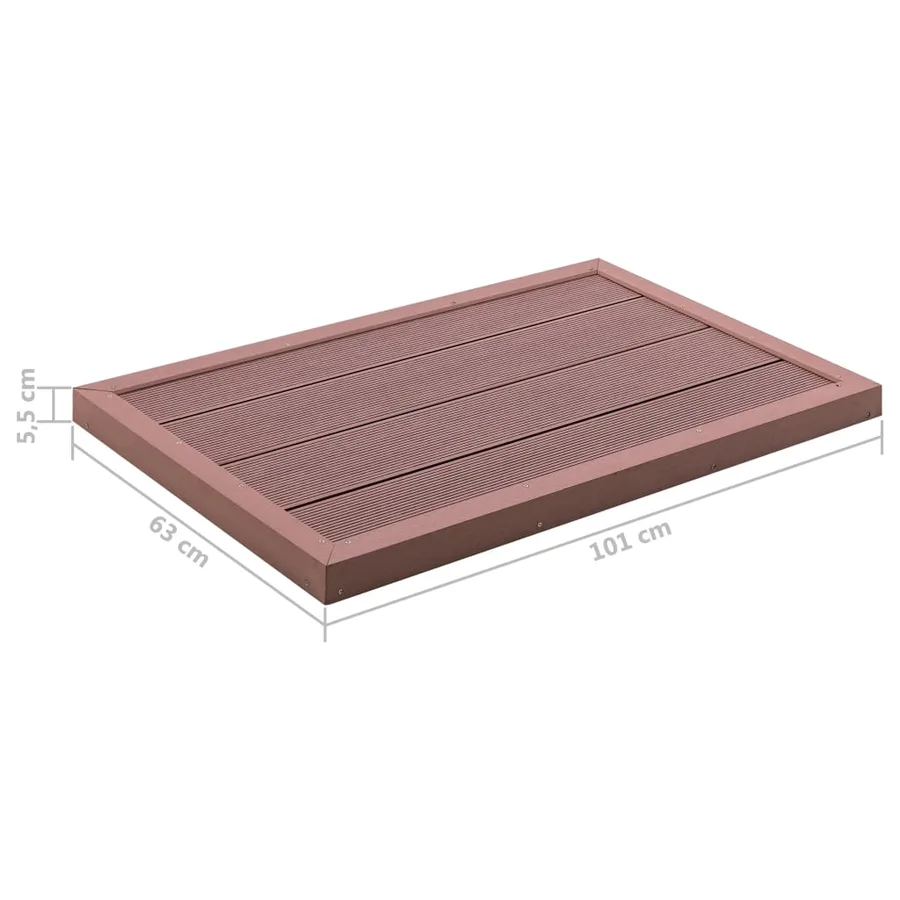 Élément de plancher pour douche solaire Marron 101x63x5,5cm WPC - 5