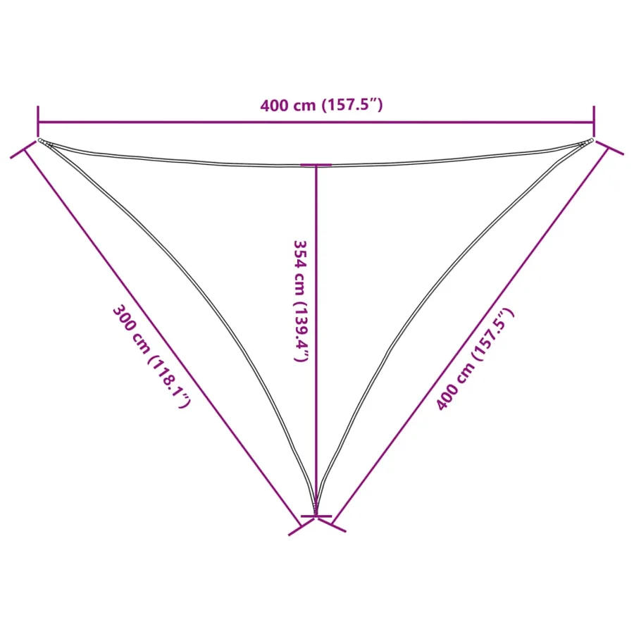 Voile de parasol tissu oxford triangulaire 3x4x4 m blanc - 10