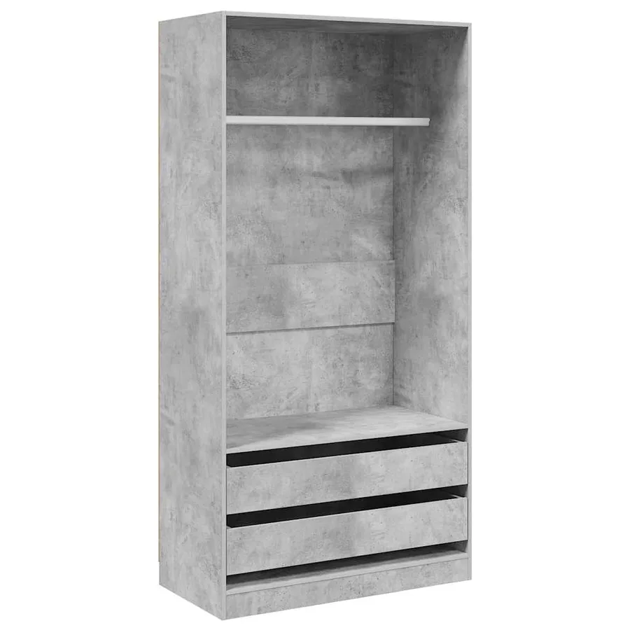 Garde-robe Gris béton 100x50x200 cm Bois d'ingénierie - 2