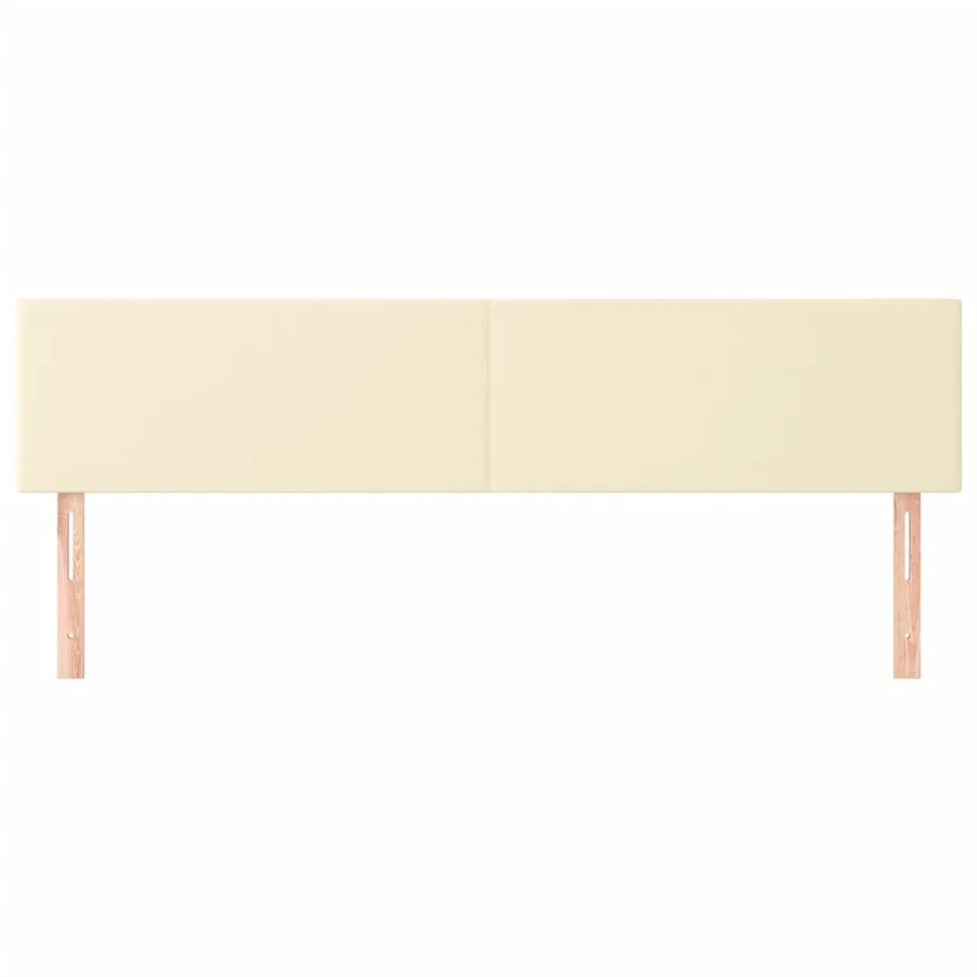 Têtes de lit Crème 200x5x78/88 cm Similicuir - 3