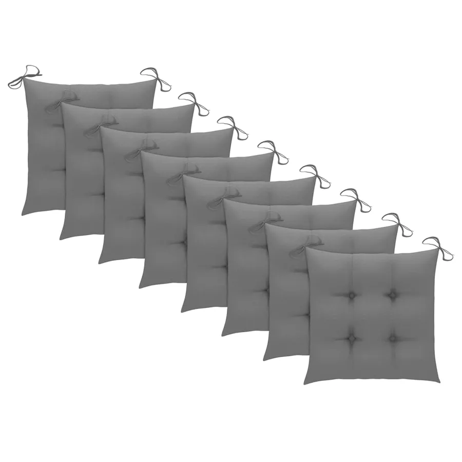 Chaises pliables de jardin lot de 8 avec coussins Bois d'acacia - 9