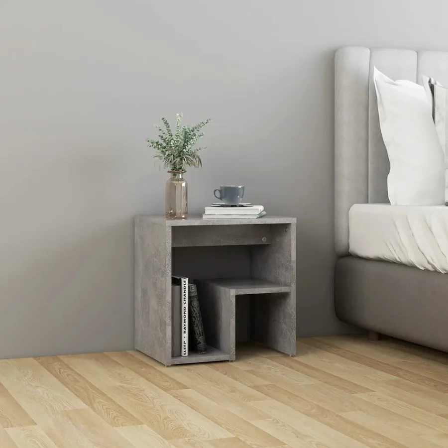 Tables de chevet 2 pcs gris béton 40x30x40 cm bois d'ingénierie - 3