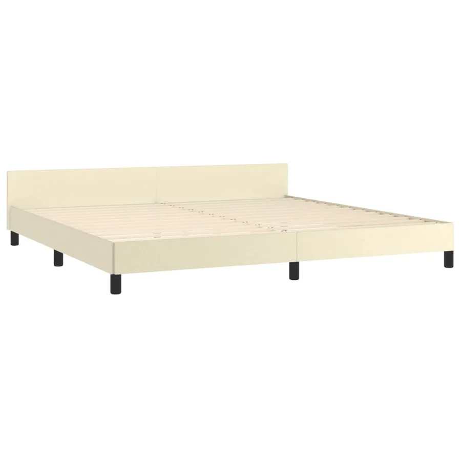 Cadre de lit sans matelas crème 200x200 cm similicuir - 5