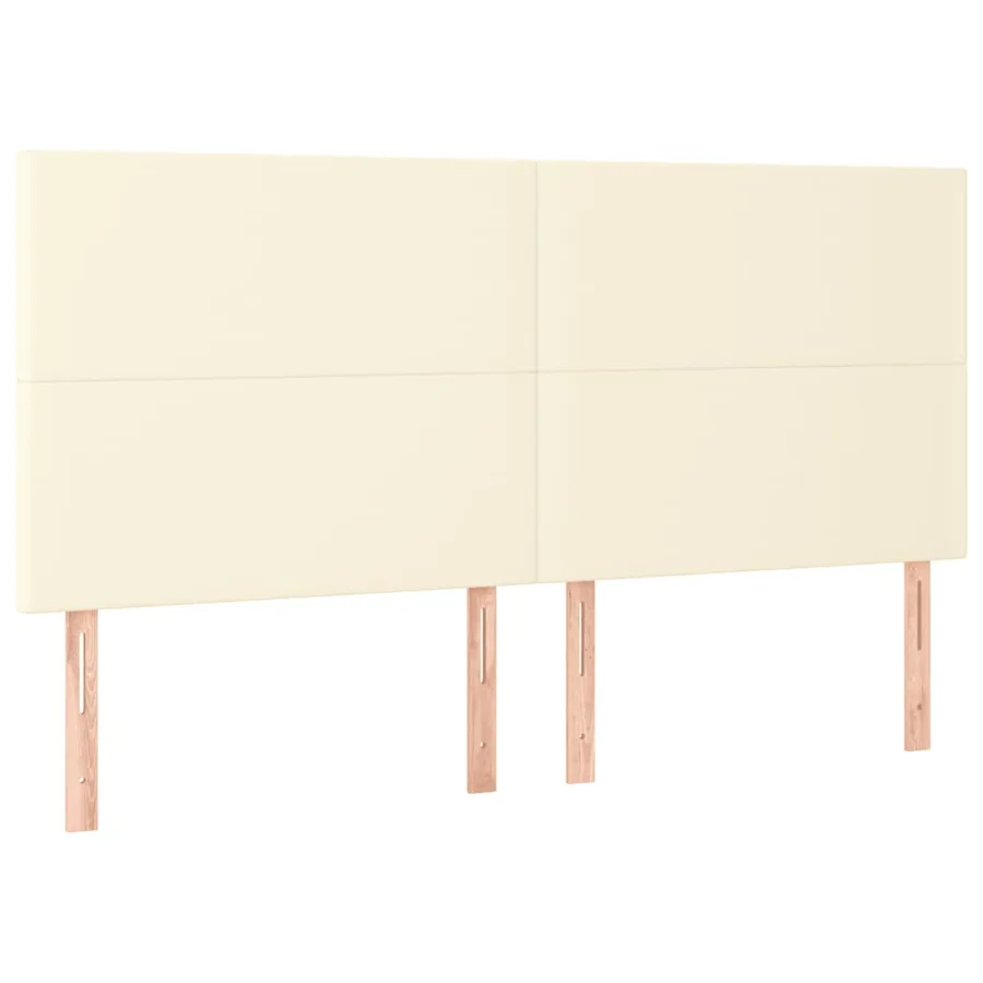Cadre de lit sans matelas crème 200x200 cm similicuir - 9