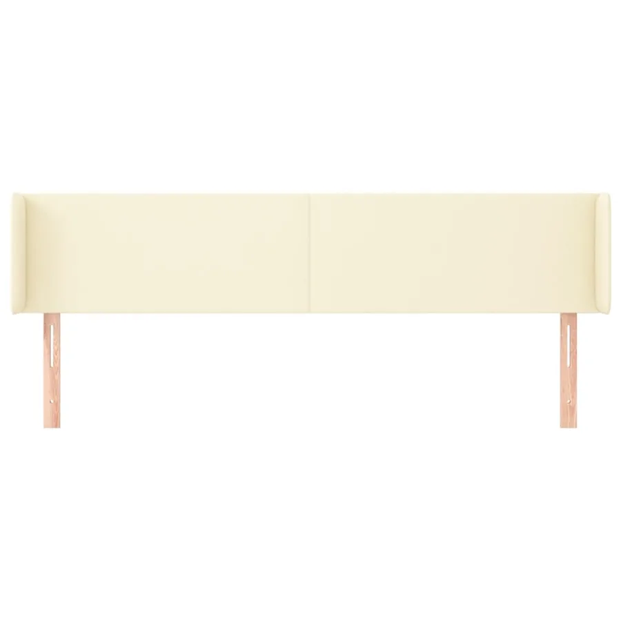 Tête de lit avec oreilles Crème 203x16x78/88 cm Similicuir - 3