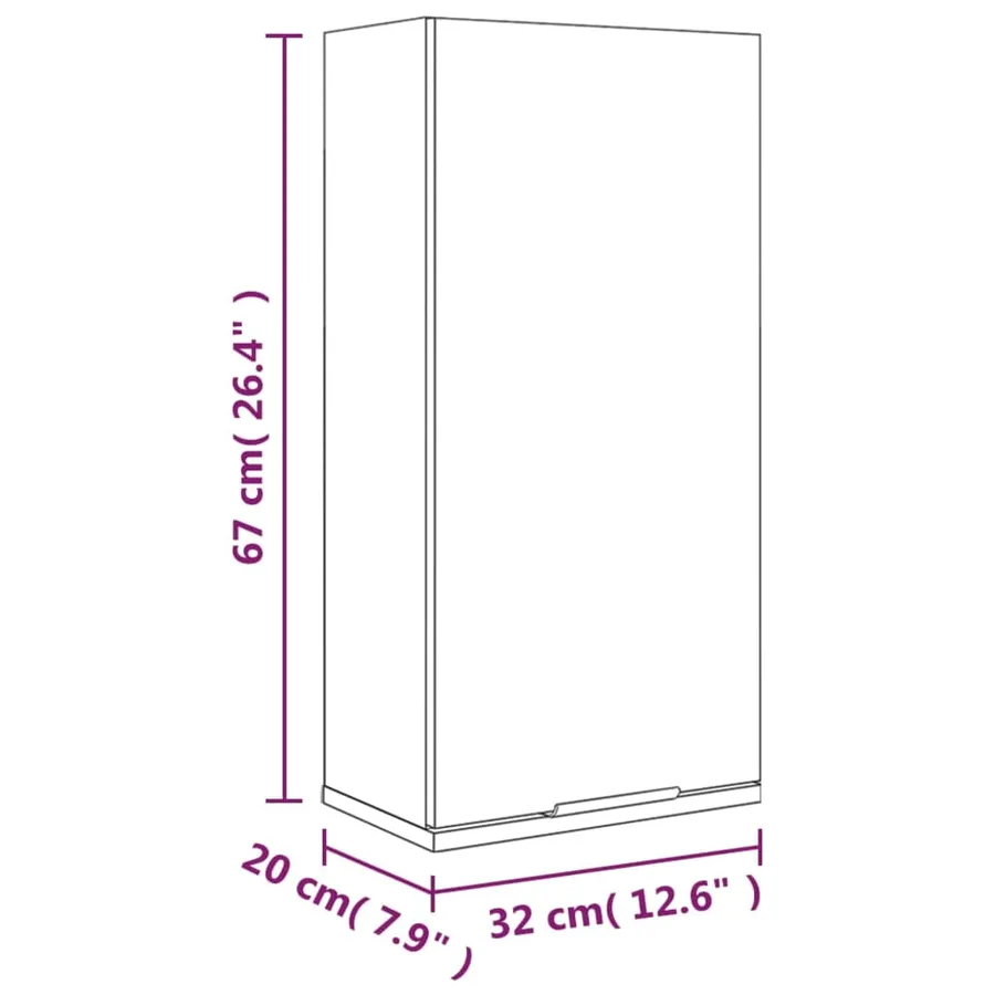 Armoire de salle de bain murale Blanc 32x20x67 cm - 11