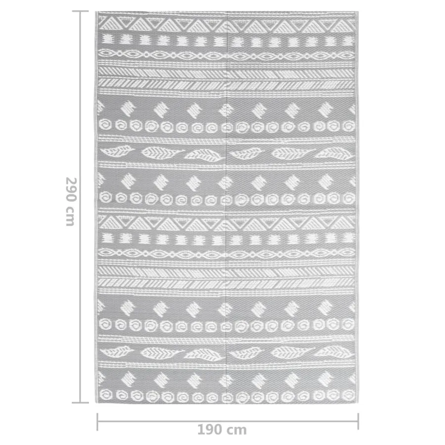 Tapis d'extérieur ARAKIL Gris 190x290 cm PP - 7