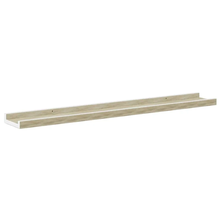 Étagères murales 4 pcs blanc et chêne sonoma 80x9x3 cm - 5