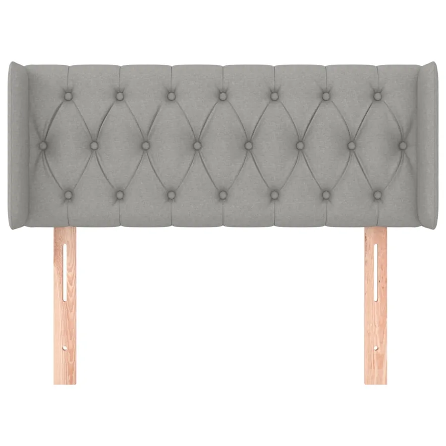 Tête de lit avec oreilles Gris clair 93x16x78/88 cm Tissu - 3