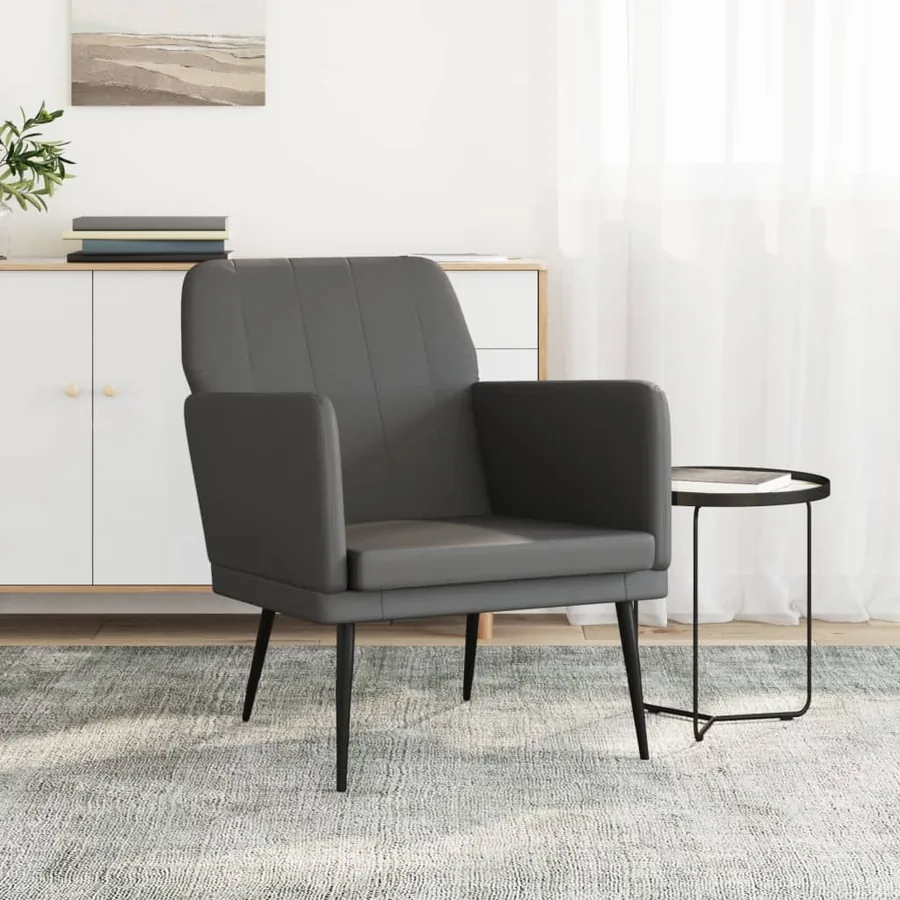 Fauteuil Gris 61x78x80 cm Similicuir