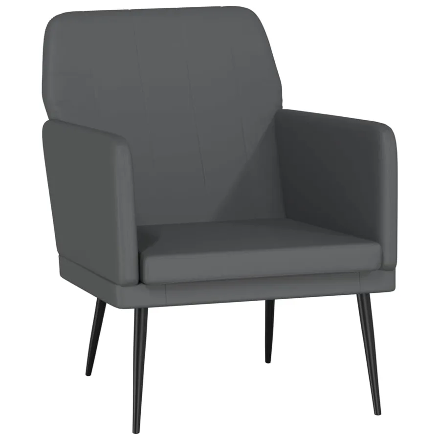 Fauteuil Gris 61x78x80 cm Similicuir - 2