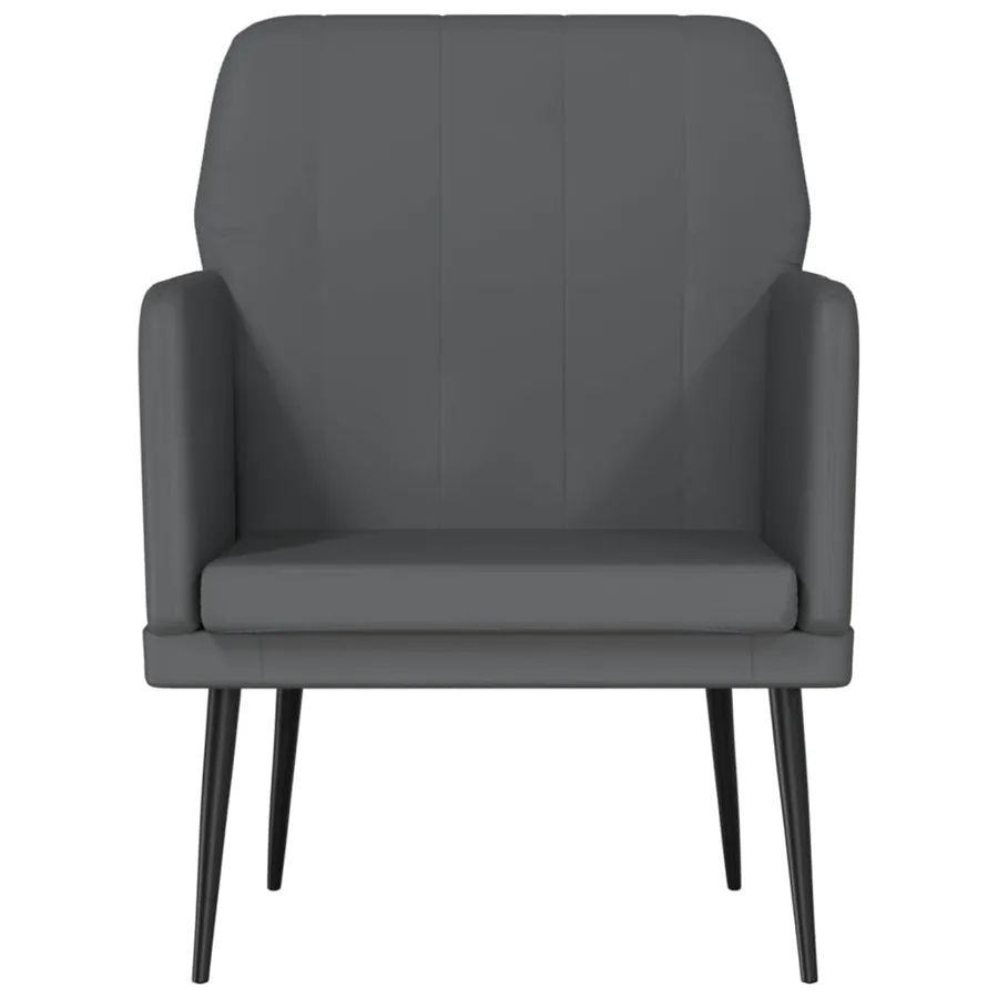 Fauteuil Gris 61x78x80 cm Similicuir - 3