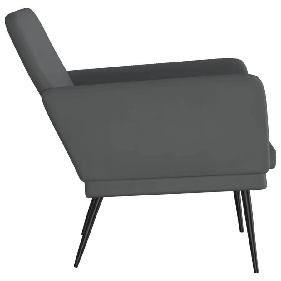 Fauteuil Gris 61x78x80 cm Similicuir - 4