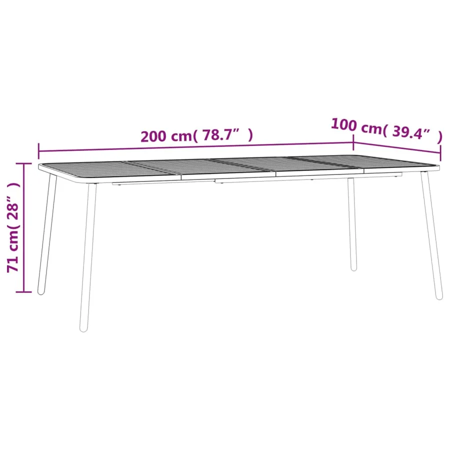 Ensemble à manger de jardin 11 pcs anthracite acier - 11