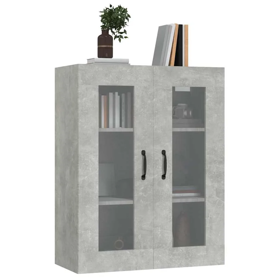 Armoire murale suspendue Gris béton 69,5x34x90 cm - 6