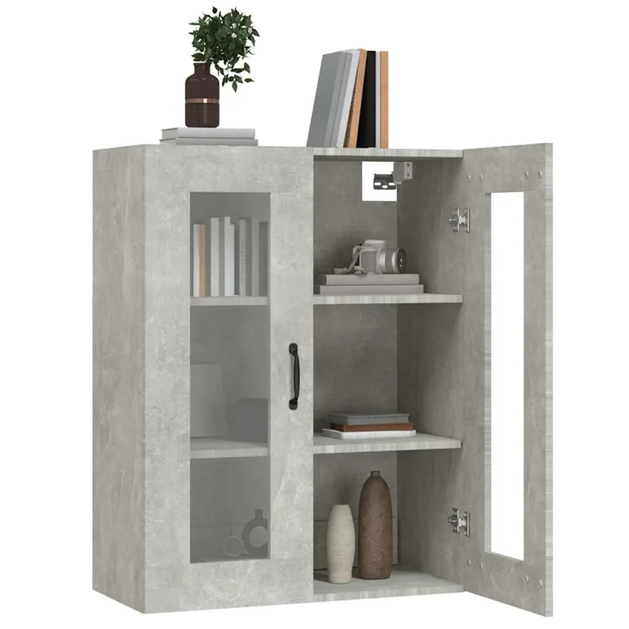 Armoire murale suspendue Gris béton 69,5x34x90 cm - 7