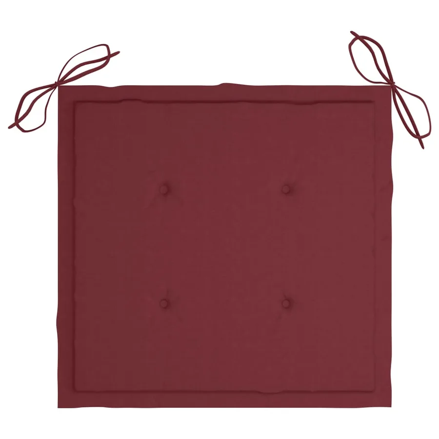 Chaises de jardin empilables avec coussins lot de 4 Teck solide - 10