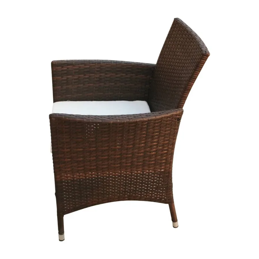 Ensemble à manger d'extérieur avec coussins 9pcs Résine tressée - 5