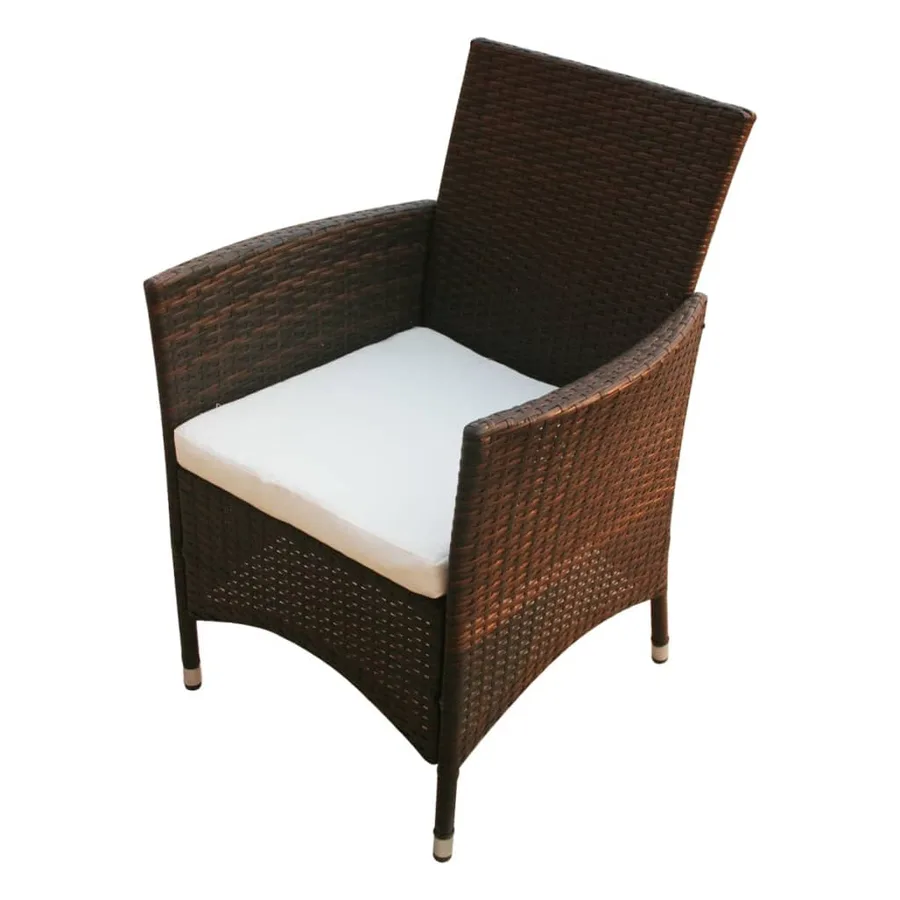 Ensemble à manger d'extérieur avec coussins 9pcs Résine tressée - 6