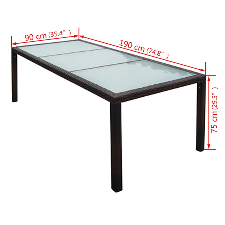 Ensemble à manger d'extérieur avec coussins 9pcs Résine tressée - 9