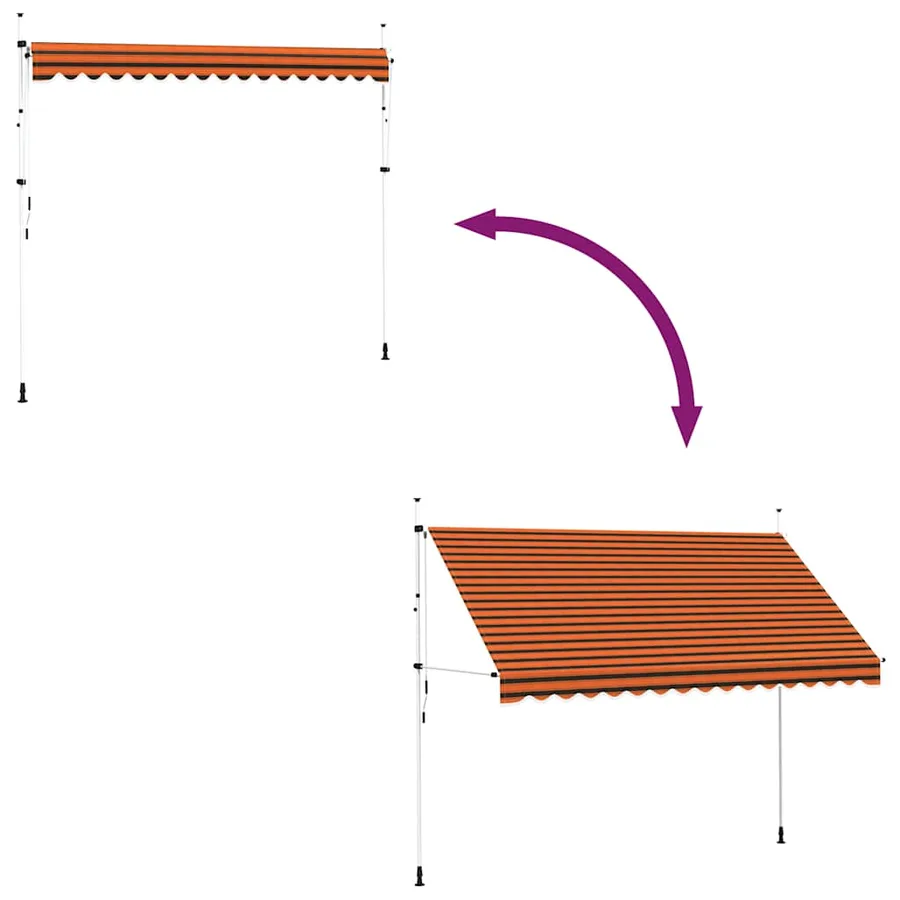 Auvent manuel rétractable 350 cm Orange et marron - 7