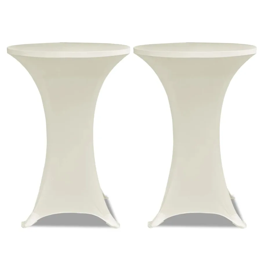 Housse de table Ø 80 cm Crème extensible 2 pcs - 2