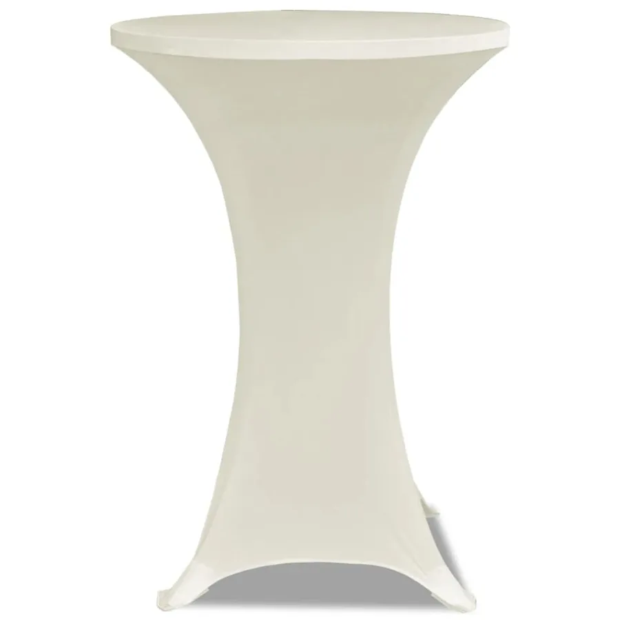 Housse de table Ø 80 cm Crème extensible 2 pcs - 3