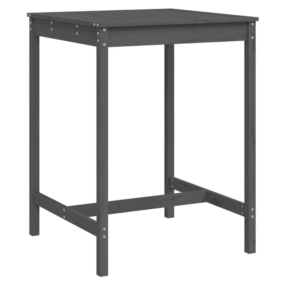 Table de jardin gris 82,5x82,5x110 cm bois massif de pin - 2