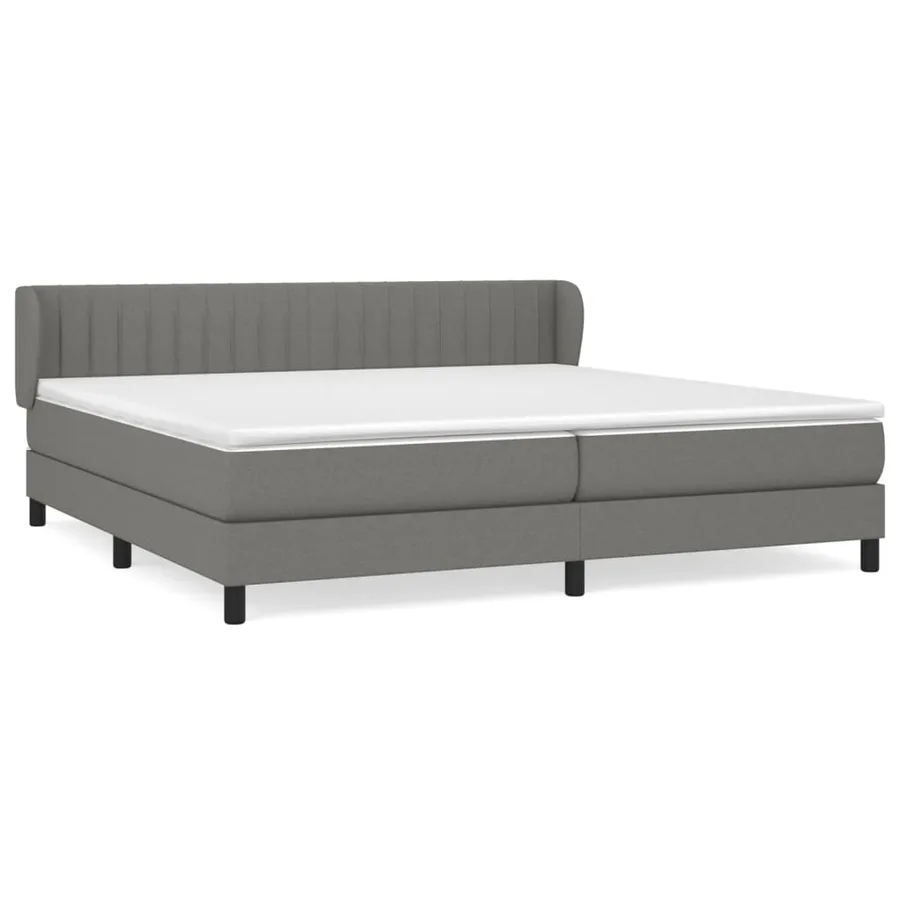 Sommier à lattes de lit avec matelas Gris foncé 200x200cm Tissu - 2