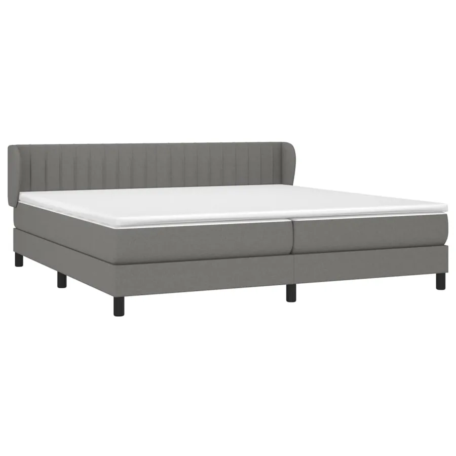 Sommier à lattes de lit avec matelas Gris foncé 200x200cm Tissu - 3