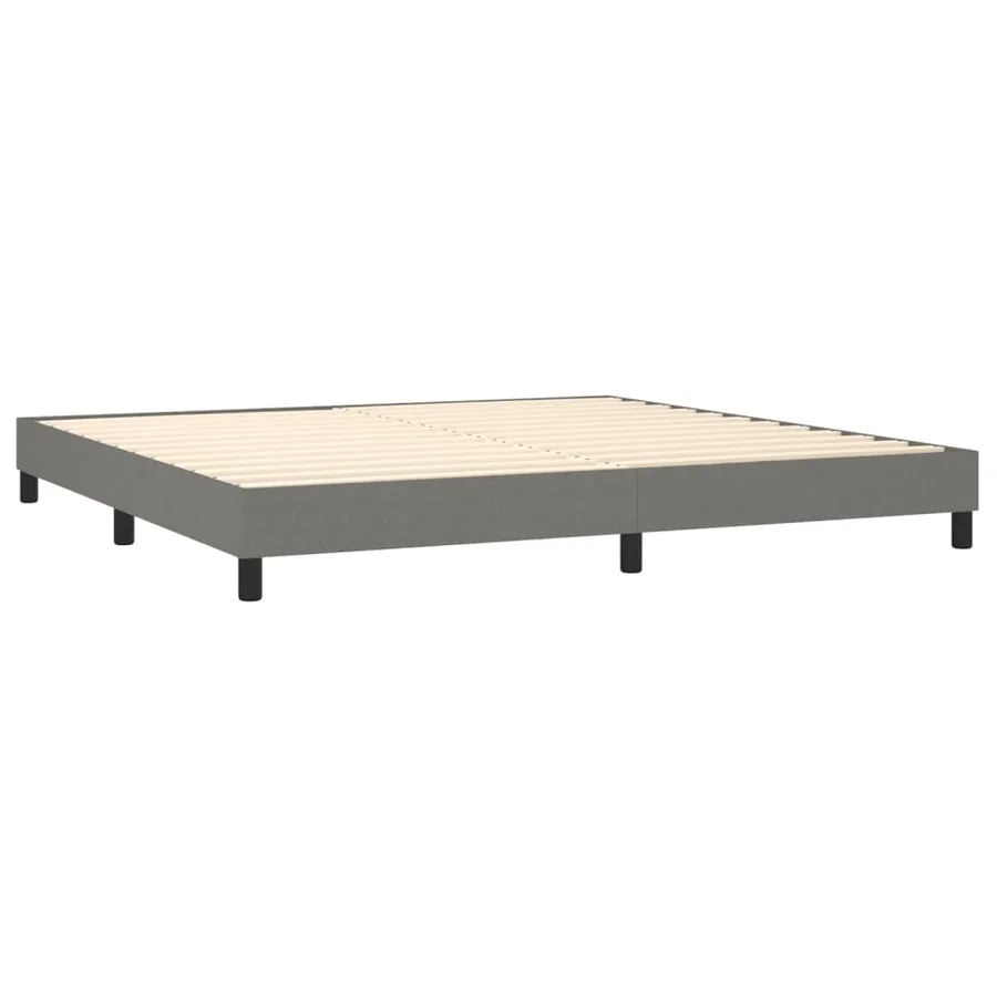 Sommier à lattes de lit avec matelas Gris foncé 200x200cm Tissu - 4