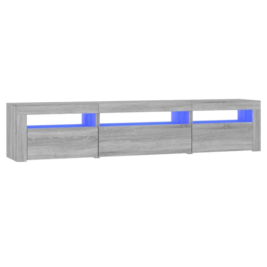 Meuble TV avec lumières LED Sonoma gris 195x35x40 cm - 2