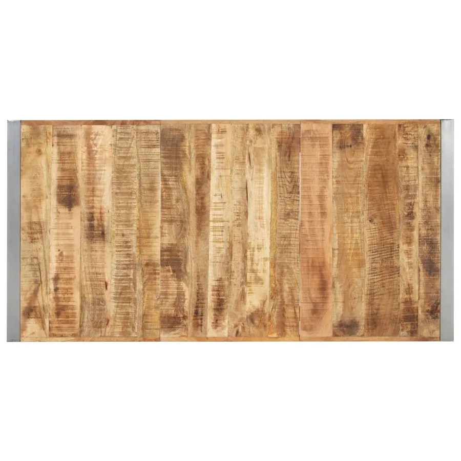 Table à manger 160x80x75 cm Bois de manguier massif brut - 4