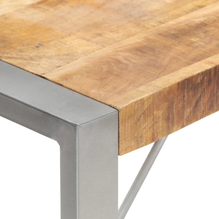 Table à manger 160x80x75 cm Bois de manguier massif brut - 5