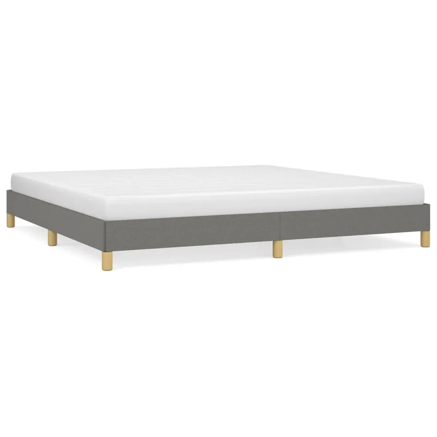 Cadre de lit sans matelas gris foncé 200x200 cm tissu - 2