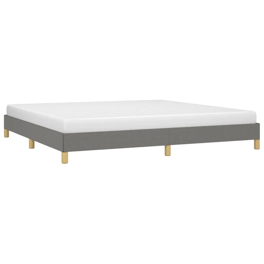Cadre de lit sans matelas gris foncé 200x200 cm tissu - 3