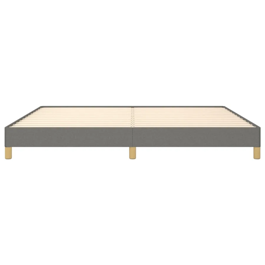 Cadre de lit sans matelas gris foncé 200x200 cm tissu - 5