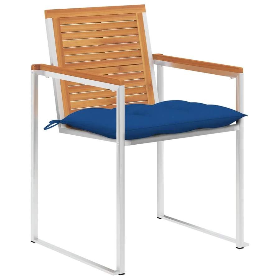 Chaises de jardin lot de 4 avec coussins Bois d'acacia massif - 2