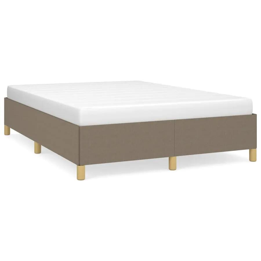 Cadre de lit sans matelas taupe 140x190 cm tissu - 2
