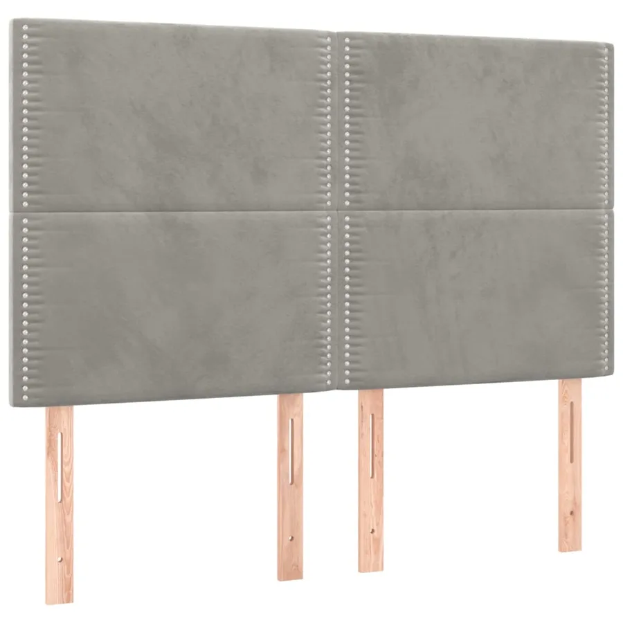 Sommier à lattes de lit et matelas Gris clair 140x200cm Velours - 5