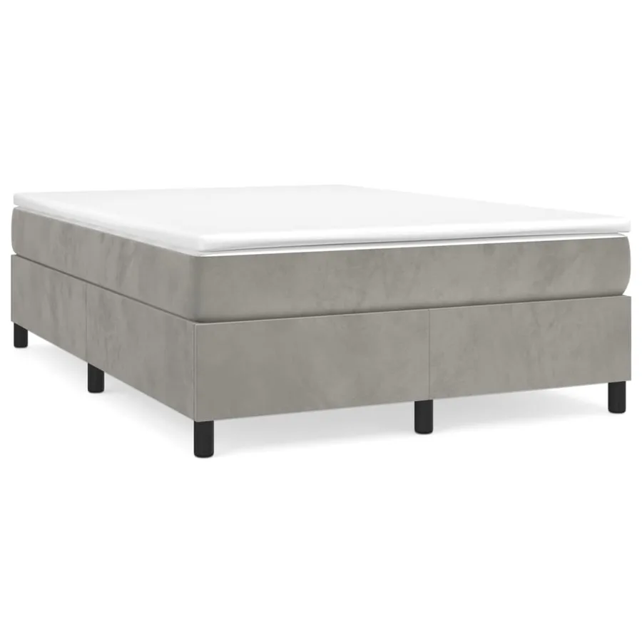 Sommier à lattes de lit et matelas Gris clair 140x200cm Velours - 2