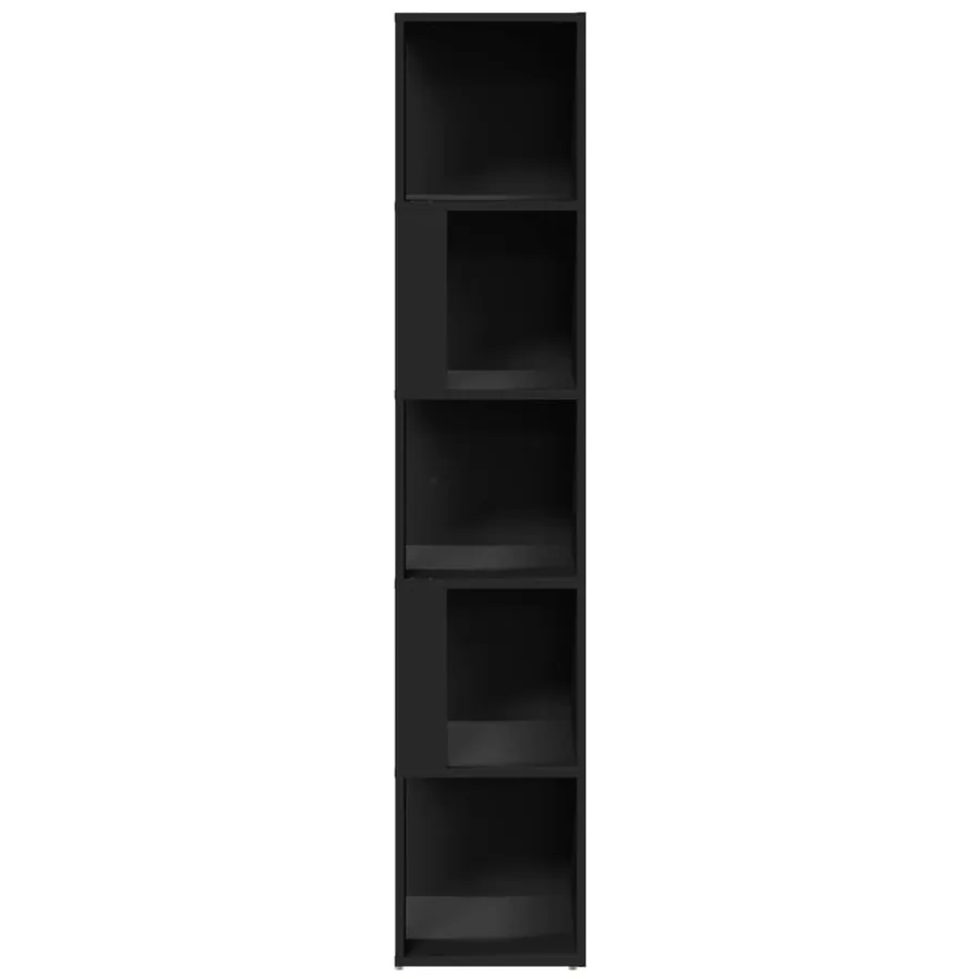 Armoire d'angle Noir 33x33x164,5 cm Bois d'ingénierie - 4